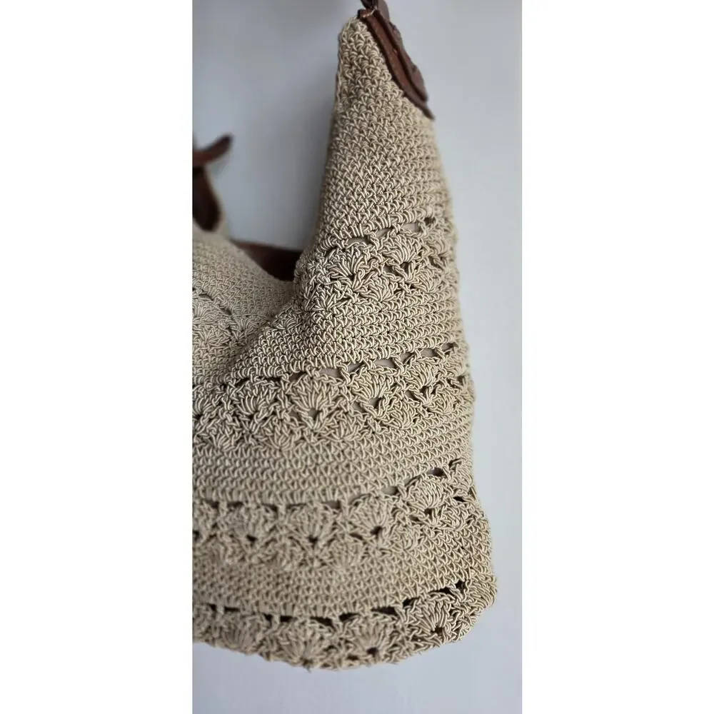 Handmade Hobo Crochet Boho Chic Hippie Lace Travel Y2K Grannycore Resortwear Bag